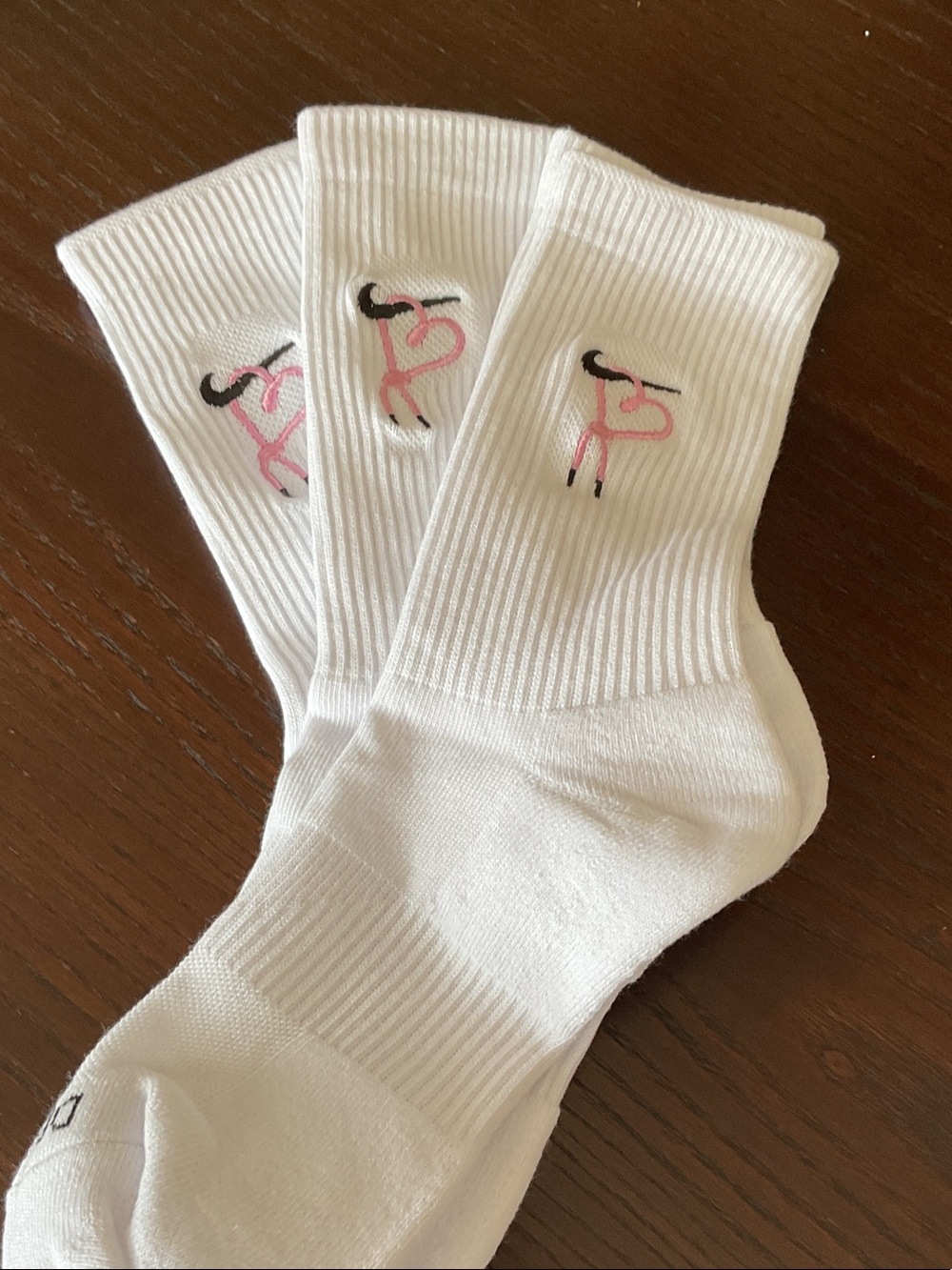 NWOT 3 pairs Nike White Crew Socks with Pink Heart Logo